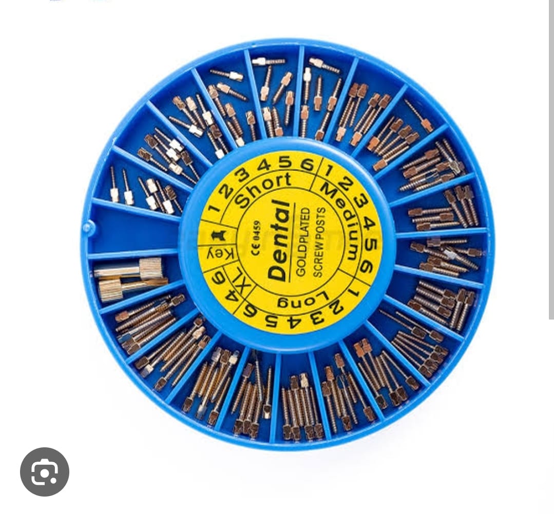 Dental screw post Gold-plated 120 pcs + 2 keys