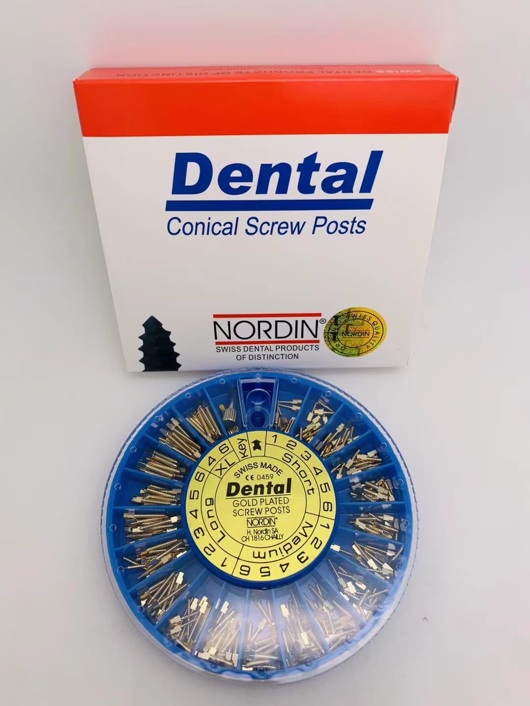 Dental screw post Gold-plated 120 pcs + 2 keys